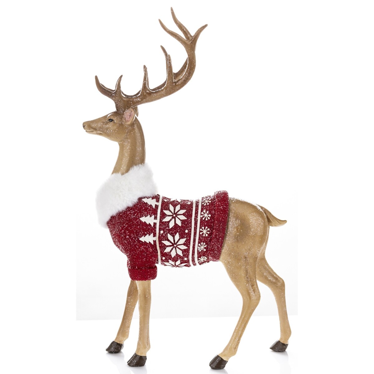 Figurka jeleń w czerwonym sweterku 47,5x26x9 cm
