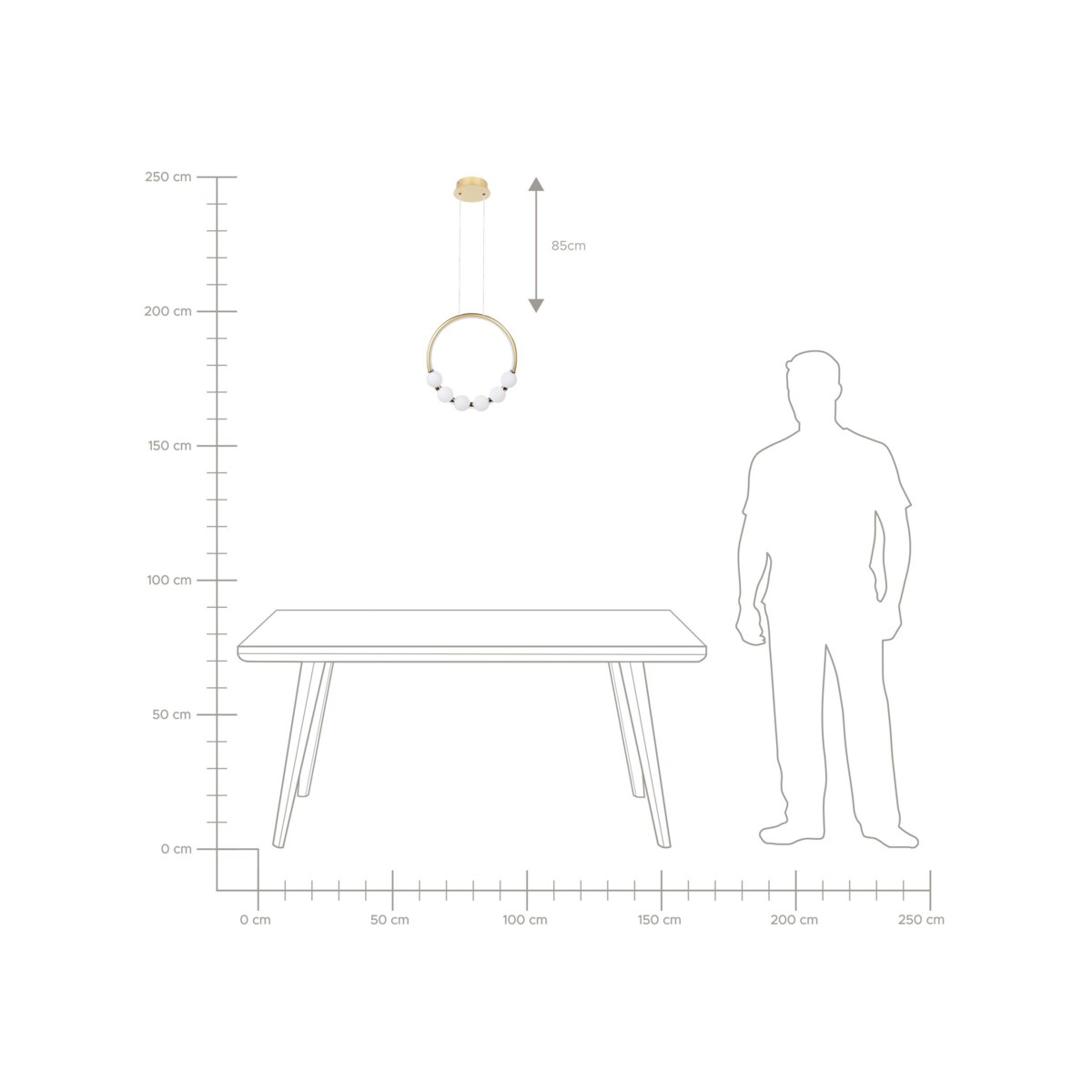 Lampa wisząca LED metalowa złota FANE