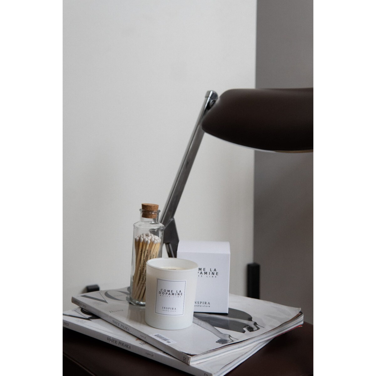 Świeca zapachowa White Come La Dopamine, 390 g, INSPIRA