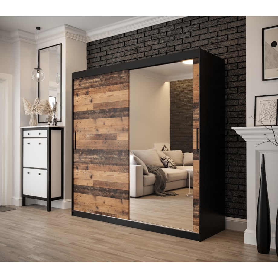 Szafa przesuwna OLDSTYLE T2 200 Czarny / Old Style