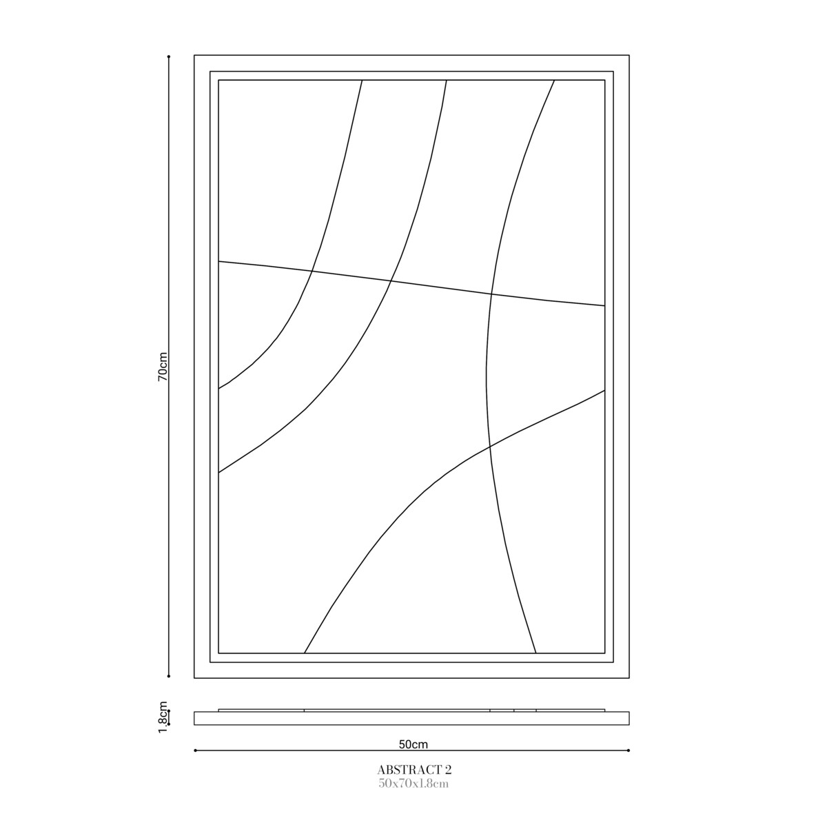 Obraz 3D 50x70cm Abstract II – Dekoracja Ścienna z Tynku Naturalnego, Bianco, Minimalistyczny Relief