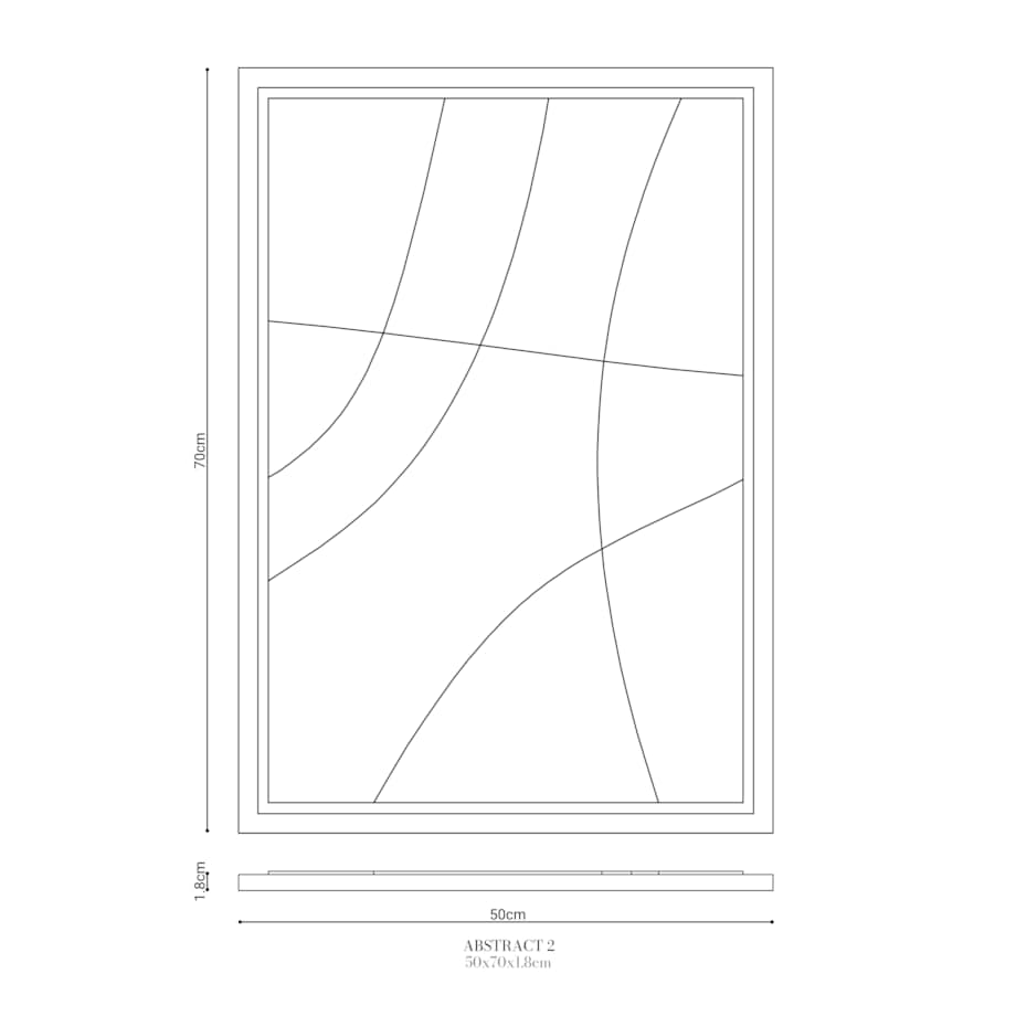 Obraz 3D 50x70cm Abstract II – Dekoracja Ścienna z Tynku Naturalnego, Bianco, Minimalistyczny Relief