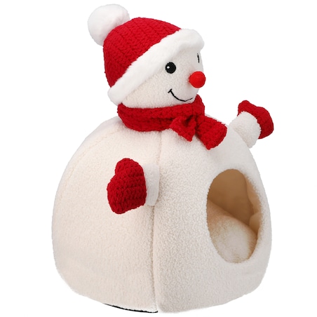 Legowisko Dla Zwierzaka Domek Kot Pies Świąteczny Bałwan Miękkie 40X40