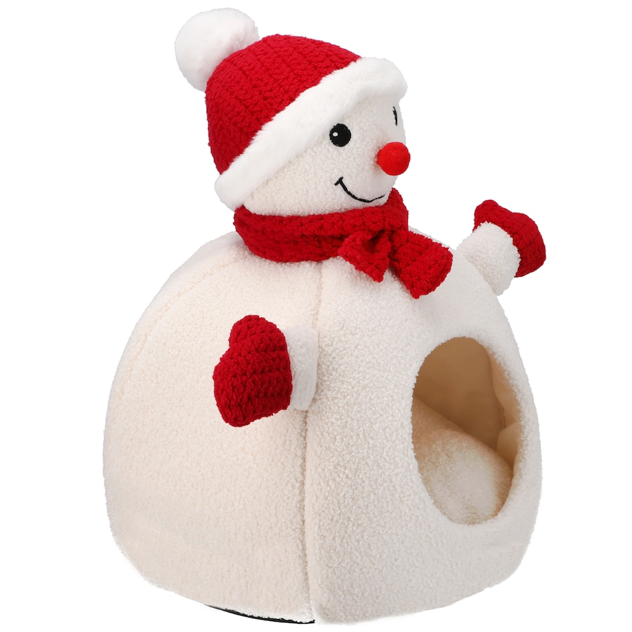 Legowisko Dla Zwierzaka Domek Kot Pies Świąteczny Bałwan Miękkie 40X40