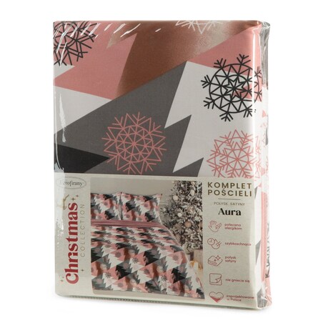 Komplet pościeli mikrowłókna, świąteczny, 220x200 cm, jasnopomarańczowy