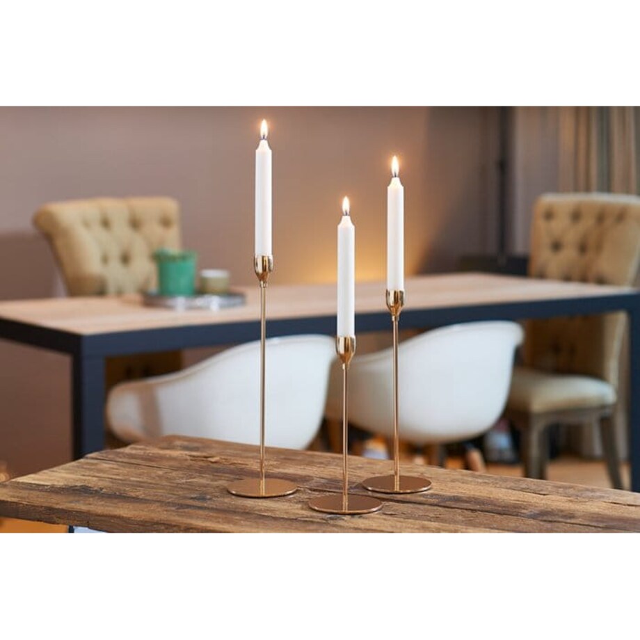 Świecznik malte Zestaw 3 szt 23-33 cm Żelazny Złoto Glamour Chrom Dekoracja