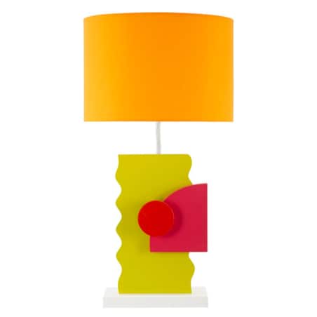 Lampa stołowa Color - B, kolor wielokolorowy, płyta MDF, żelazo i tkanina, 30 x 30 x 60,5 cm, 1 x E27, max. 40 W, do salonu i sypialni, Mauro Ferretti