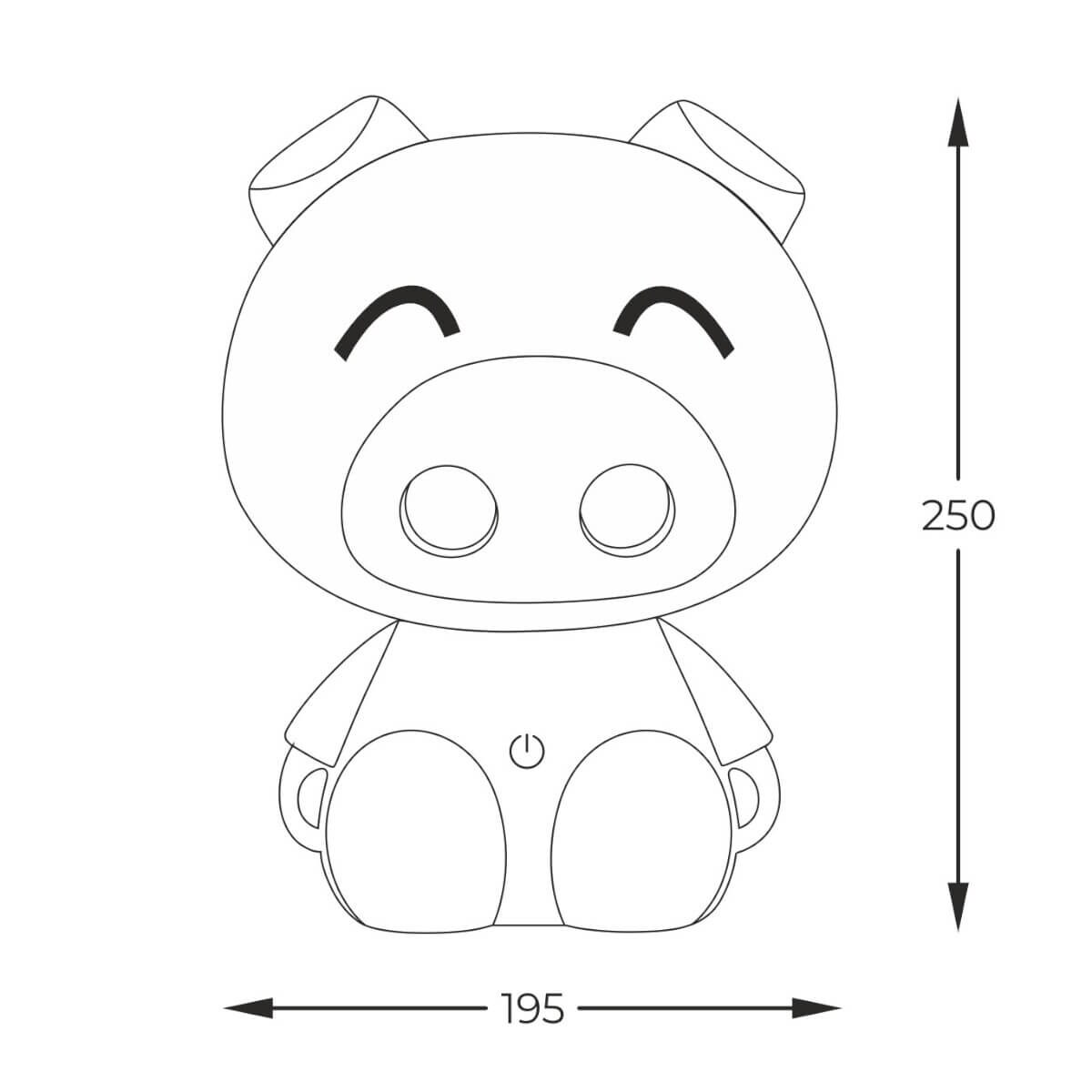 Dziecięca lampka stołowa Pig KDR-603B-PE Zumaline LED 3W 4000K biała fioletowa