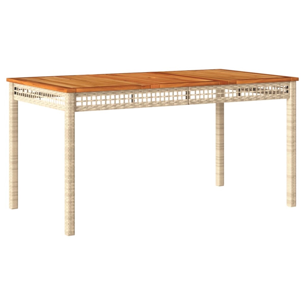 vidaXL Stół ogrodowy, beżowy, 140x80x75 cm, polirattan i akacja