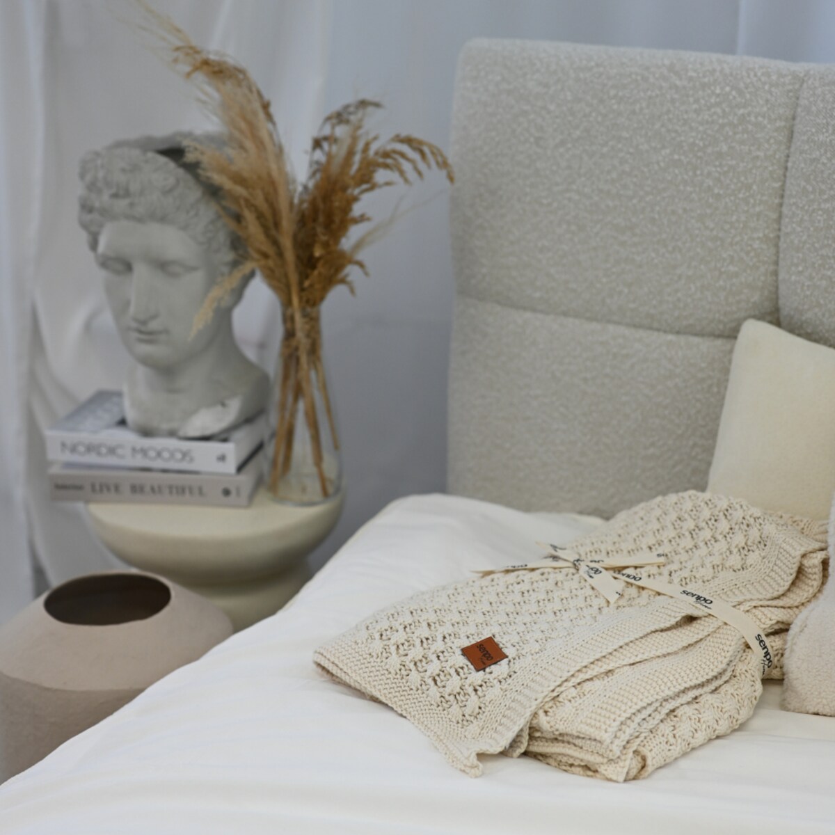 Koc dzianinowy Senpo Orzechowy