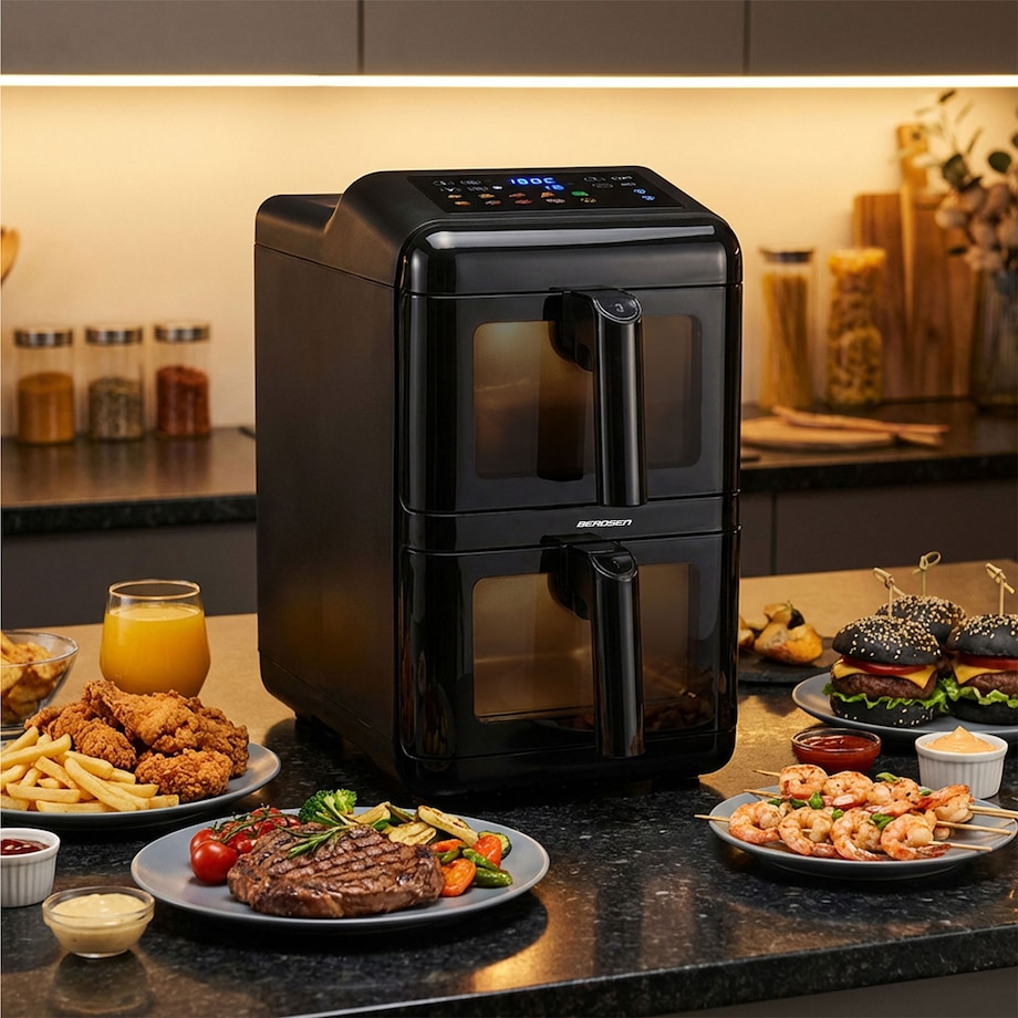 Frytkownica beztłuszczowa Berdsen BD-663 dwukomorowa 11,6L pionowa Air Fryer 3000W