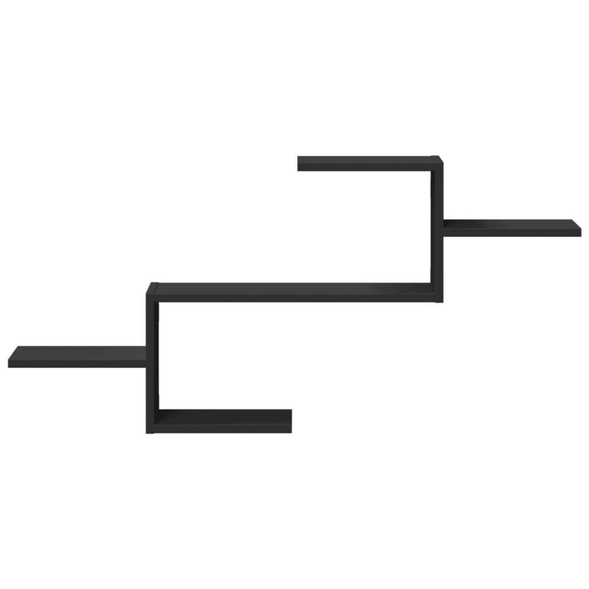 vidaXL Półka ścienna, czarna, 104x15x49 cm, materiał drewnopochodny