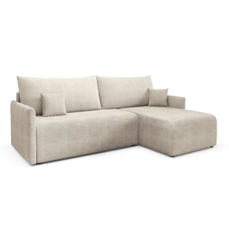 Narożnik z funkcją spania VALIA i pojemnikiem na pościel, ciemno-beżowa