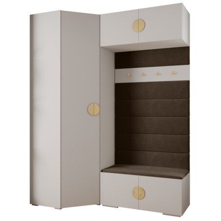 Garderoba do przedpokoju INOVA 4 Z21 biały+złoty+manila04