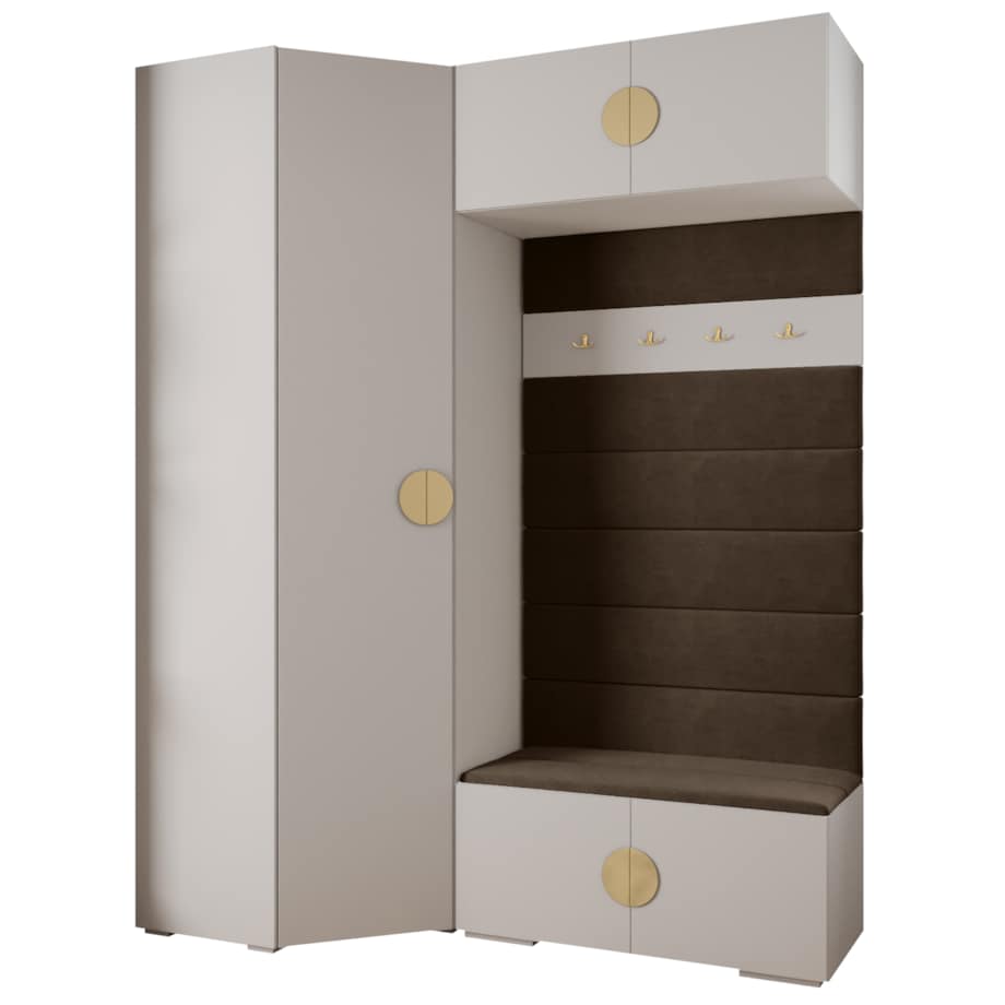 Garderoba do przedpokoju INOVA 4 Z21 biały+złoty+manila04