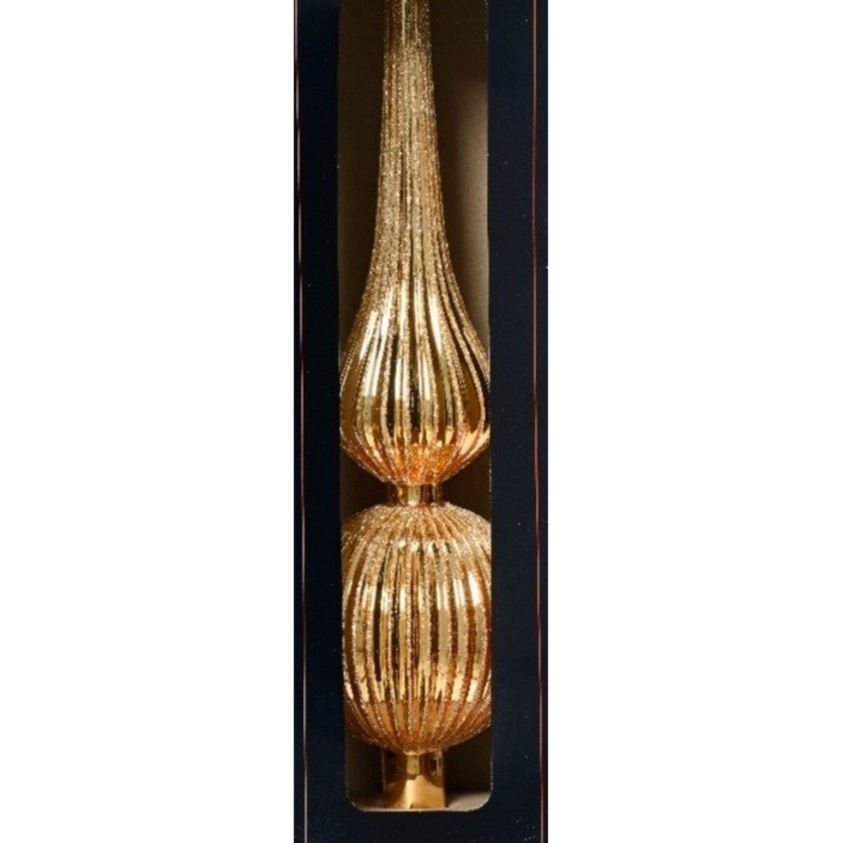 Szpic na choinkę TOPPER złoty błysk karbowany