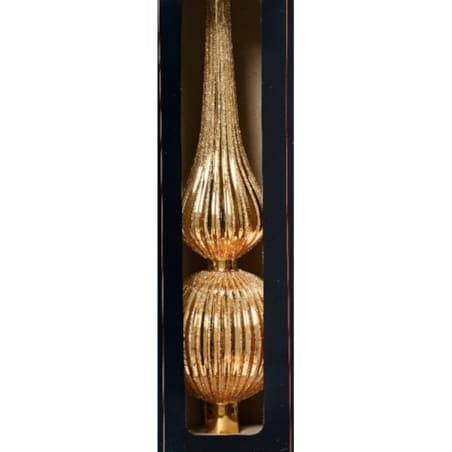 Szpic na choinkę TOPPER złoty błysk karbowany