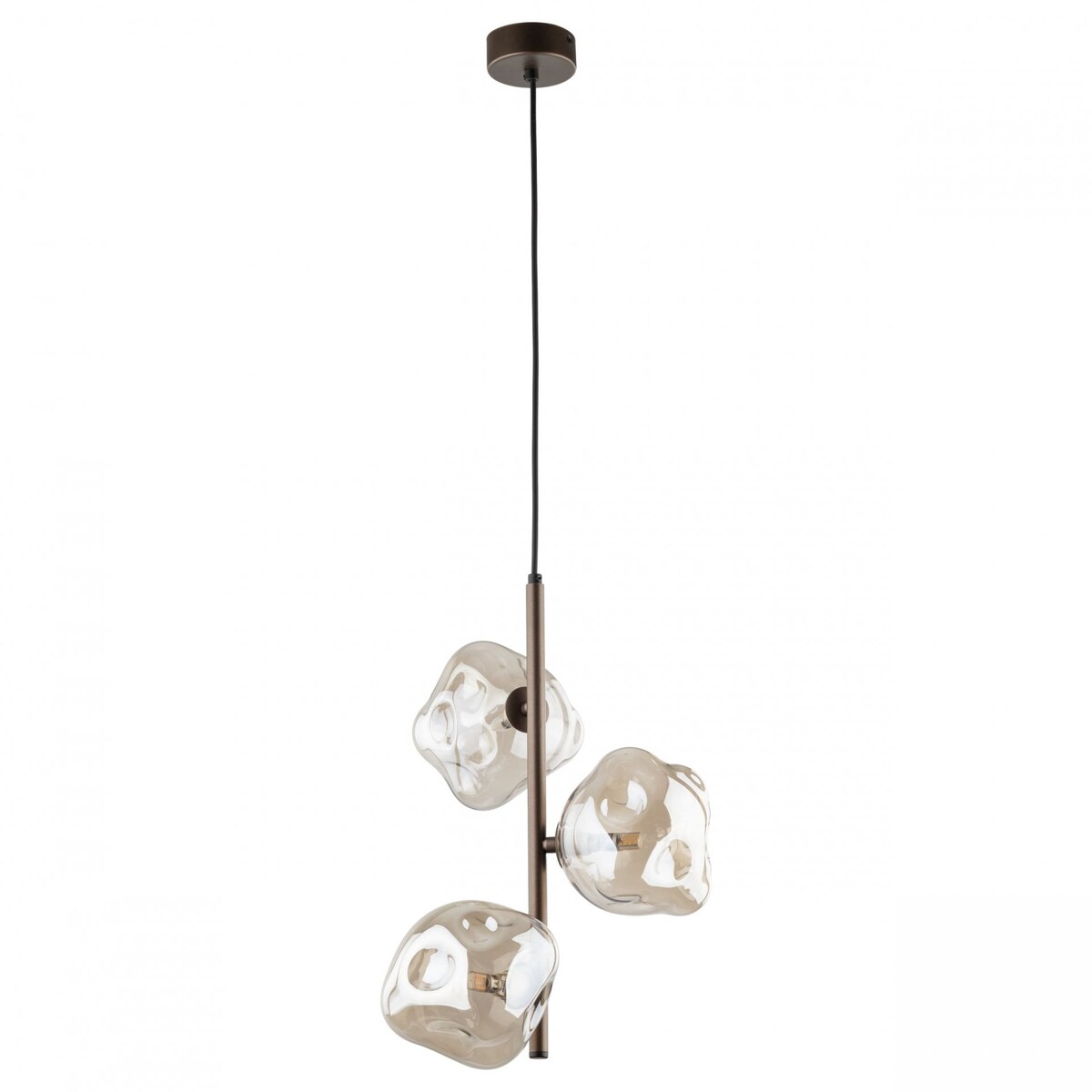 Lampa wisząca TK Lighting LAVA BROWN 11036, 3xG9, regulowana wysokość, brązowo-bursztynowe szkło