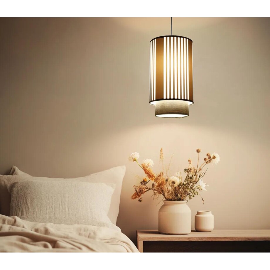 Lampa wisząca DUO LAMI LINE 20 kremowa/brązowa