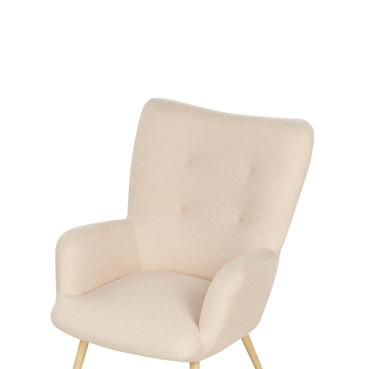 Fotel z podnóżkiem boucle beżowy VEJLE