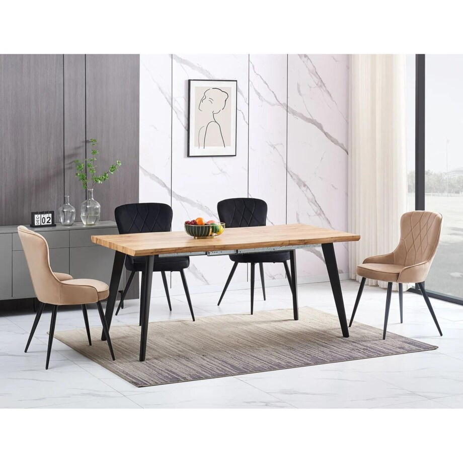 Krzesło tapicerowane LOTUS VELVET czarne