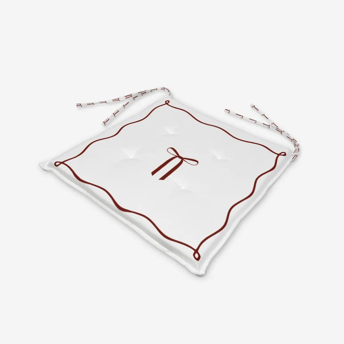 Poduszka świąteczna na krzesło - elegancka kokardka