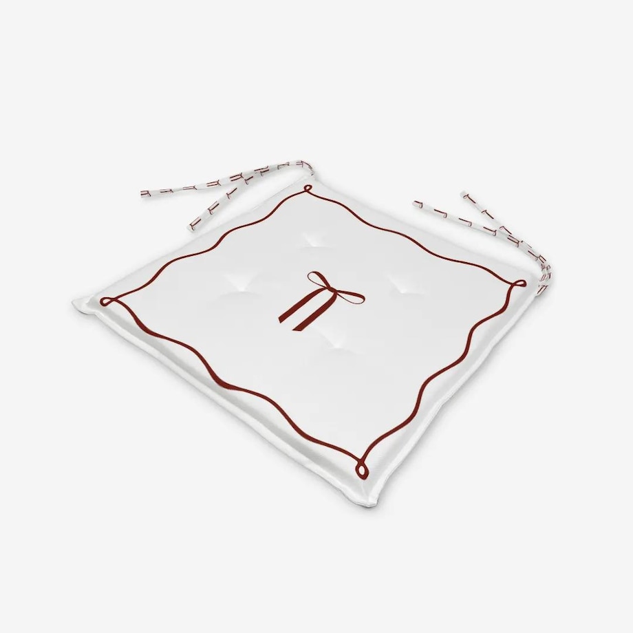 Poduszka świąteczna na krzesło - elegancka kokardka