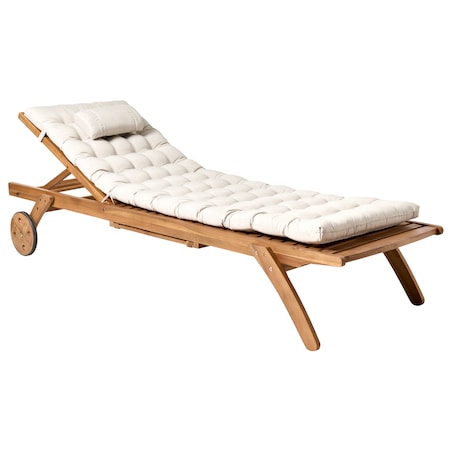 Poduszka na leżak ogrodowy CESANA PREMIUM 192 x 56 cm Jasnobeżowy