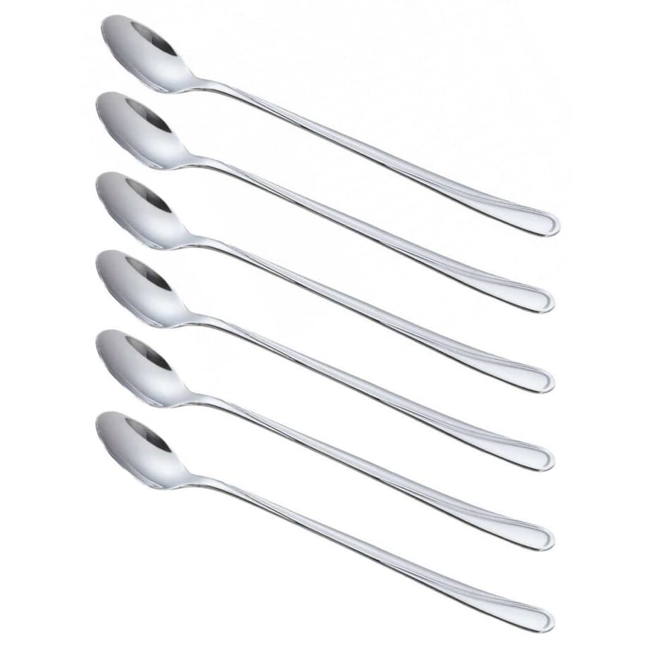 Łyżeczki koktajlowe długie do drinków kawy latte zestaw 6 sztuk Połysk KINGHOFF