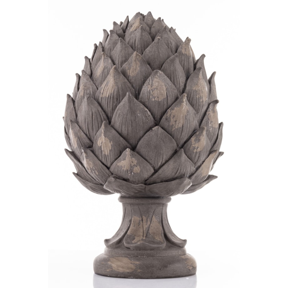 Ozdoba - karczoch 35x20x20 szary kulisty