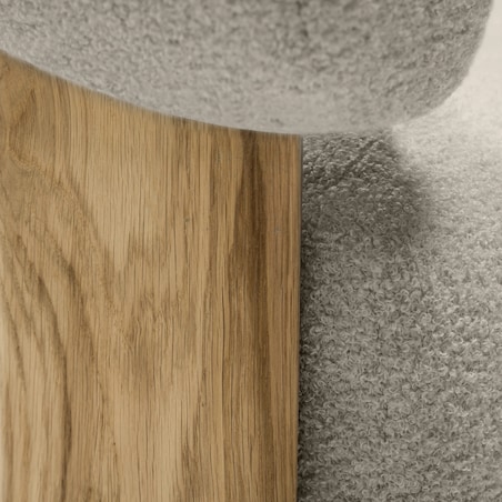 Fotel wypoczynkowy brązowoszary bouclé/dąb Ilady