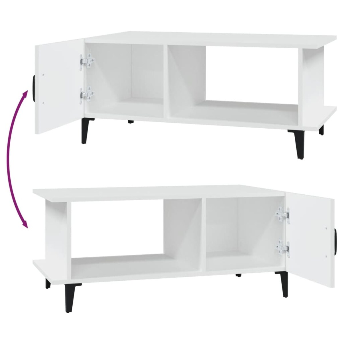 vidaXL Stolik kawowy, biały, 90x50x40 cm, materiał drewnopochodny