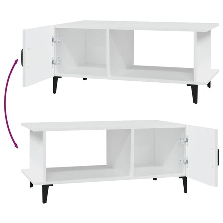 vidaXL Stolik kawowy, biały, 90x50x40 cm, materiał drewnopochodny