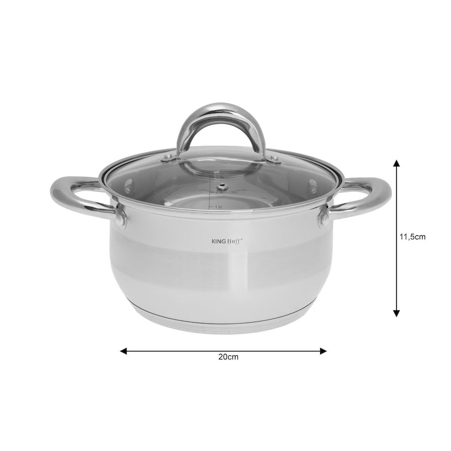Zestaw garnków stalowych na indukcję 10 ele. garnki komplet KINGHOFF Silver