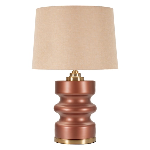 Lampa stołowa z abażurem, Ø 36,5x56 cm SKYGGE bordowy