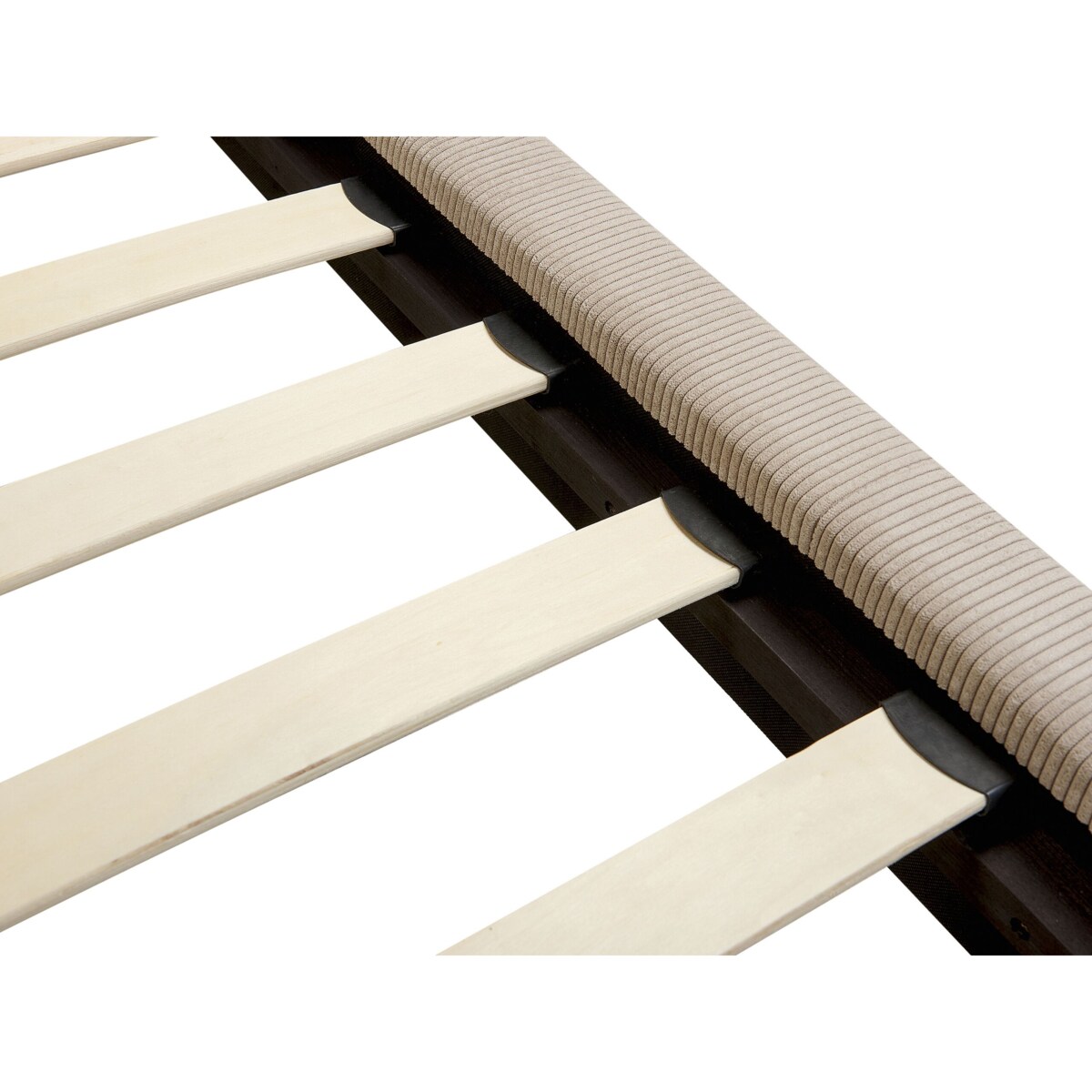 Łóżko sztruksowe140 x 200 cm beżowoszare MELLE