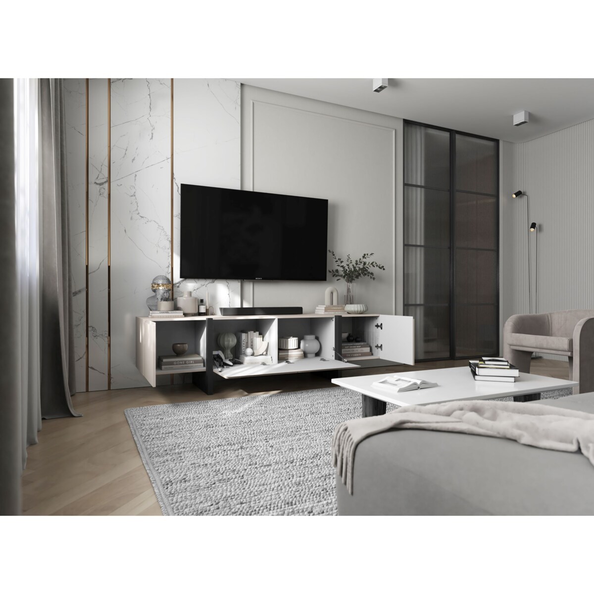 Oryginalna Szafka RTV Kenzo Komoda RTV Boho Kaszmir Mat 180 cm