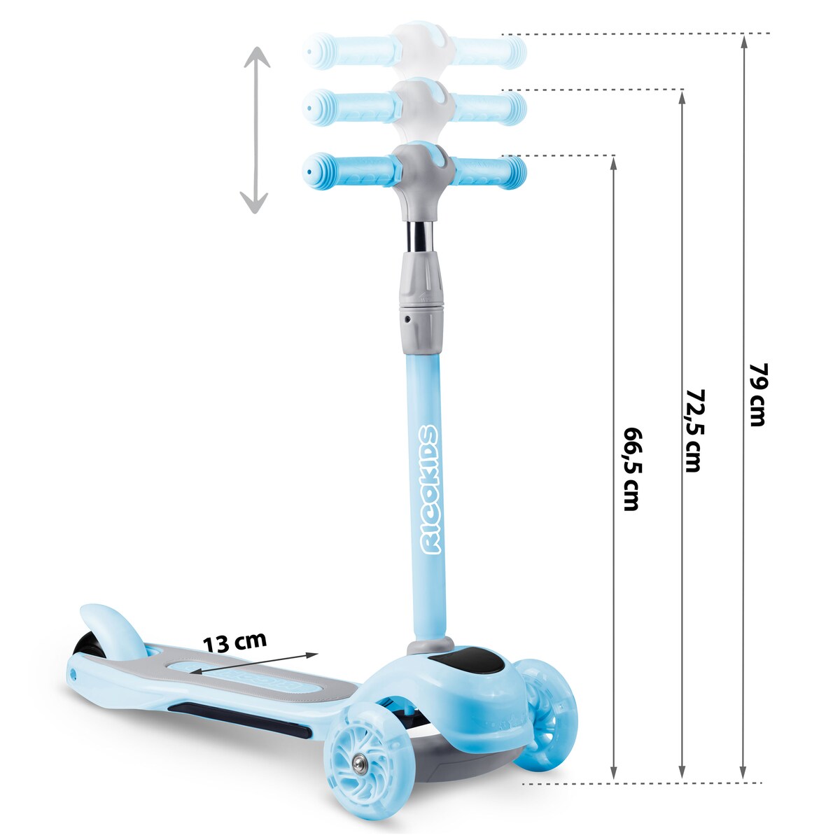 Hulajnoga trójkołowa dla dzieci Ricokids Piko niebieska