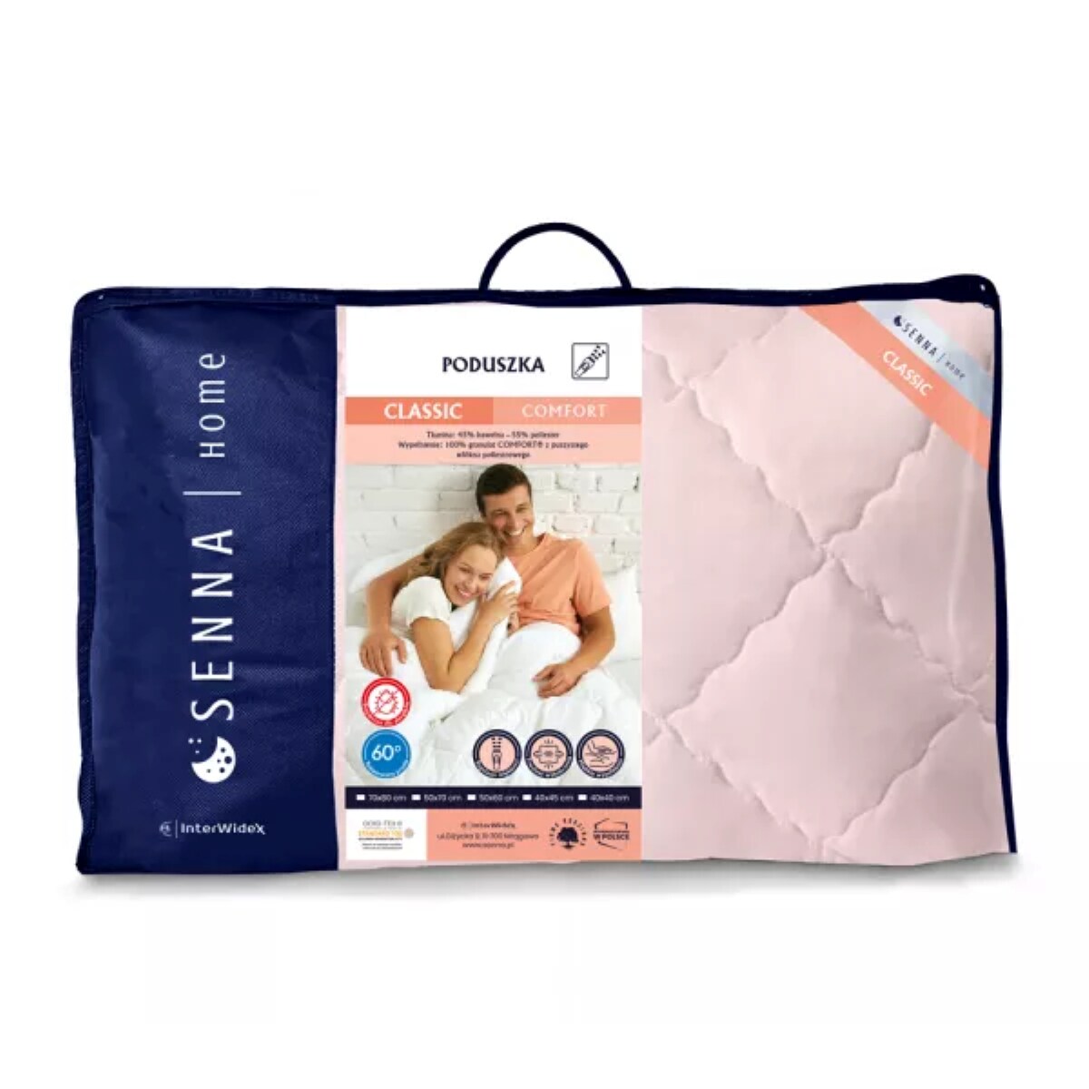 Poduszka regulowana 50x70 CLASSIC COMFORT Różowa