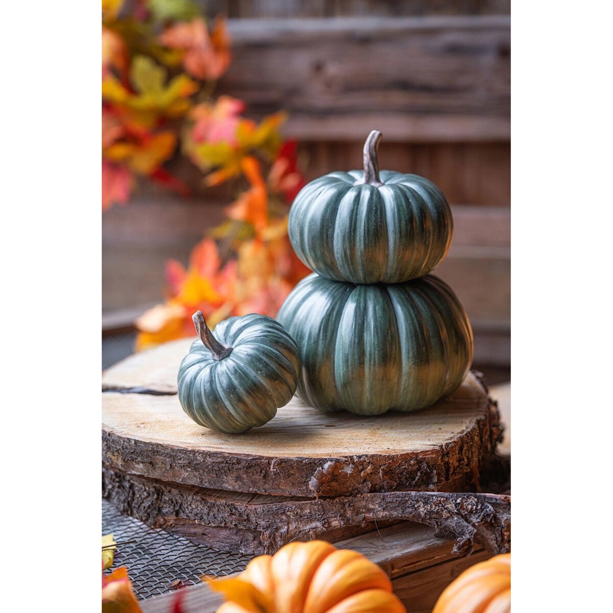 FIGURKA DYNIA 3 szt ZIELONA NA HALLOWEEN JESIEŃ TARAS BALKON OGRODOWA