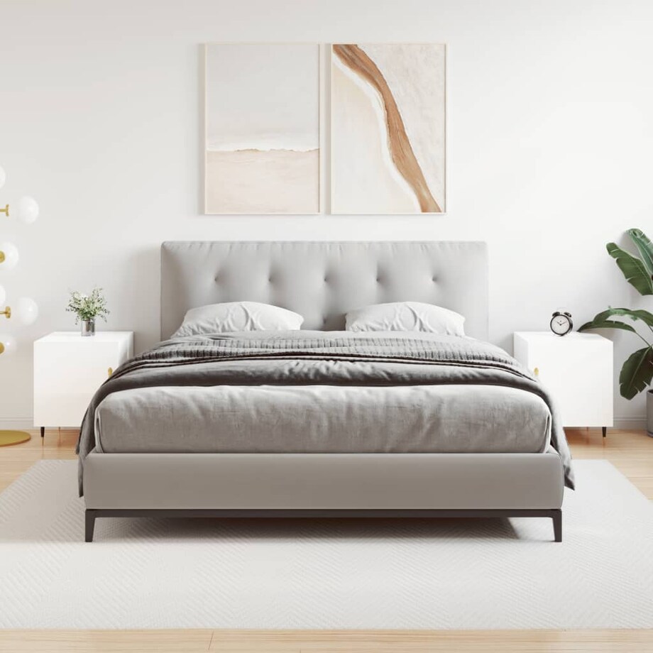 vidaXL Szafki nocne, 2 szt., białe z połyskiem, 40x40x50 cm