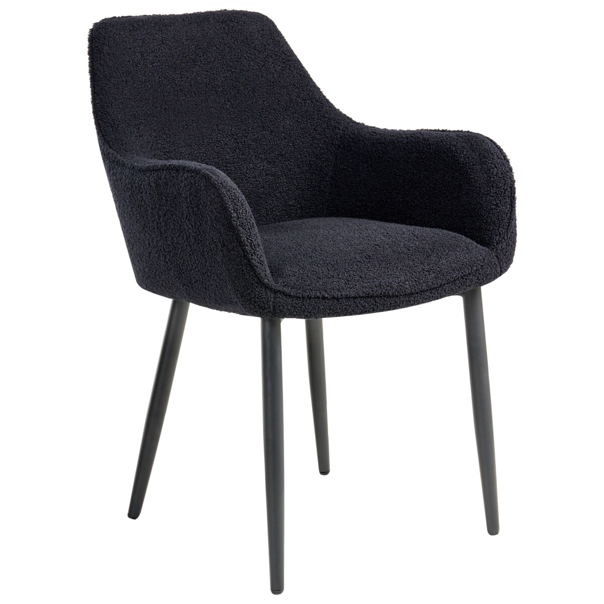 Zestaw 2 krzeseł do jadalni ALDEN Boucle Czarny