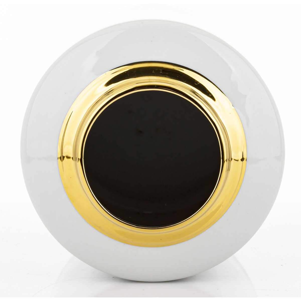 Walcowaty pojemnik ze złotą zakrętką 31,5x18x18 cm biały