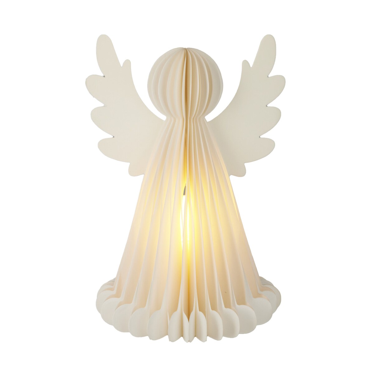 Świecąca dekoracja świąteczna, papierowy anioł z 6 LED