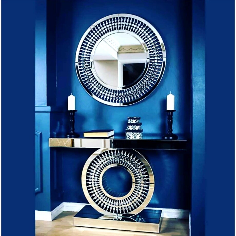 Lustro okrągłe z kryształkami Venus Glamour Premium 90x90