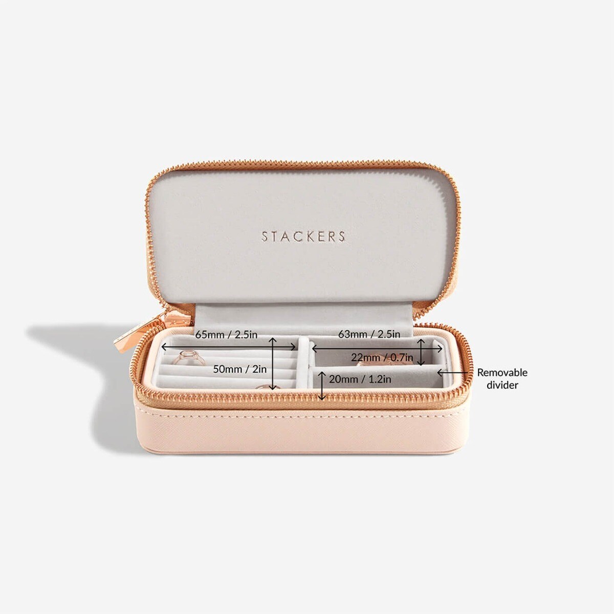 Pudełko podróżne na biżuterię Travel Medium Stackers blush pink