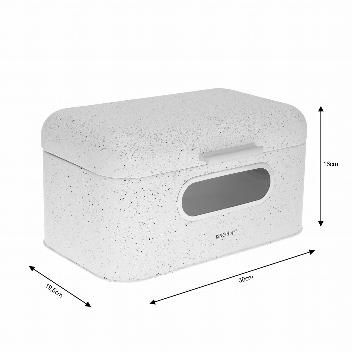 Chlebak stalowy marmurek biały KINGHOFF