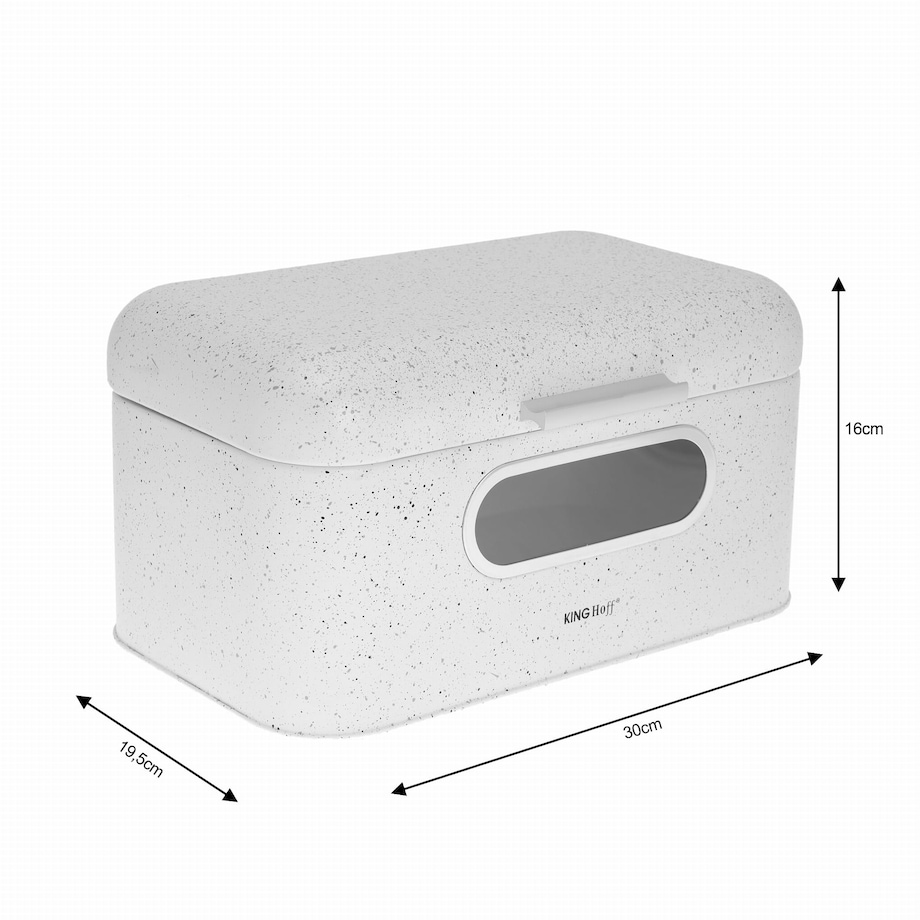 Chlebak stalowy marmurek biały KINGHOFF