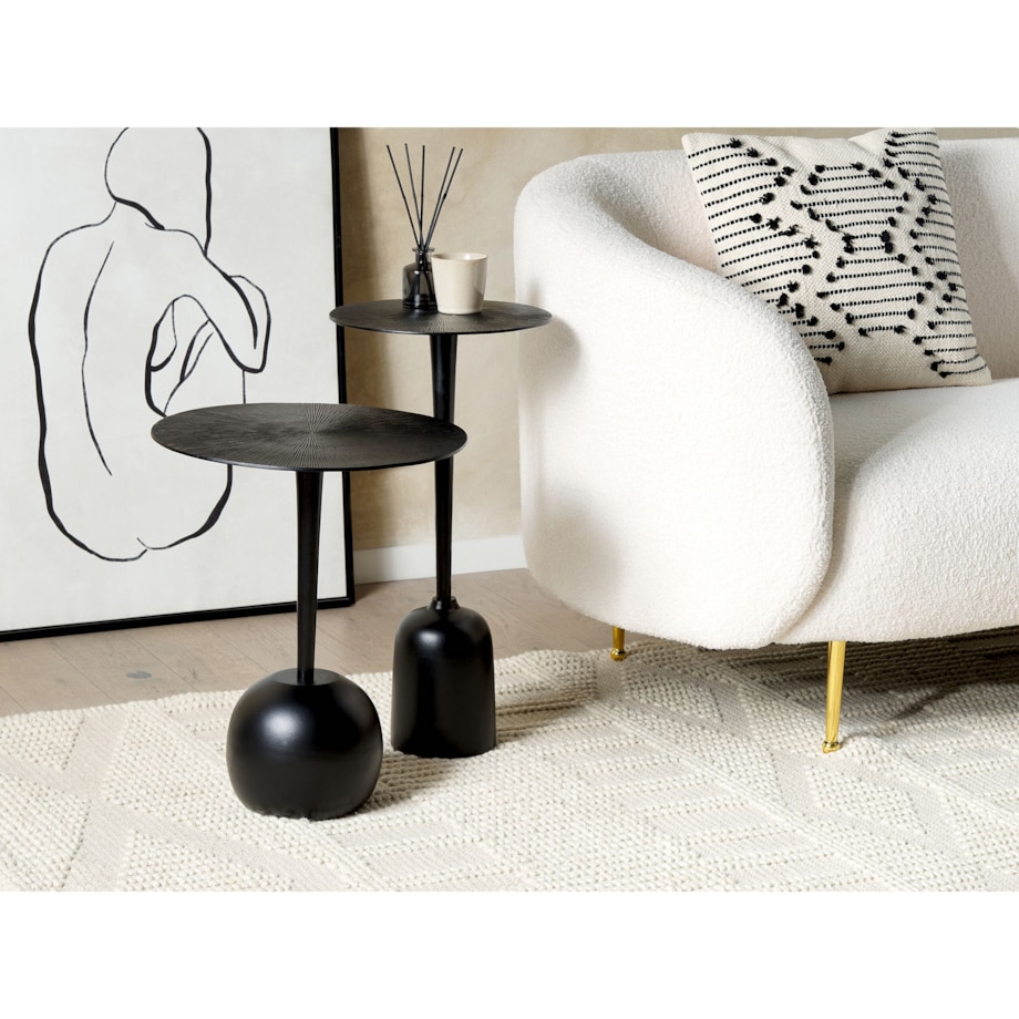 Stolik pomocniczy metalowy czarny SELWYN