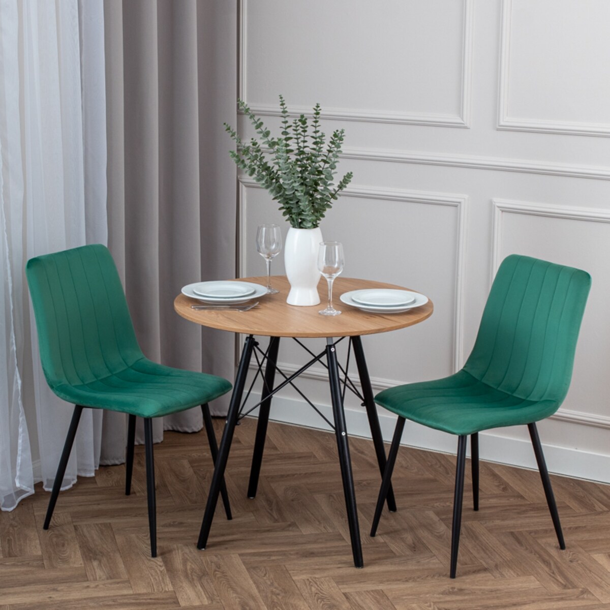 Stół okrągły 80 cm do salonu jadalni blat w kolorze drewna skandynawski